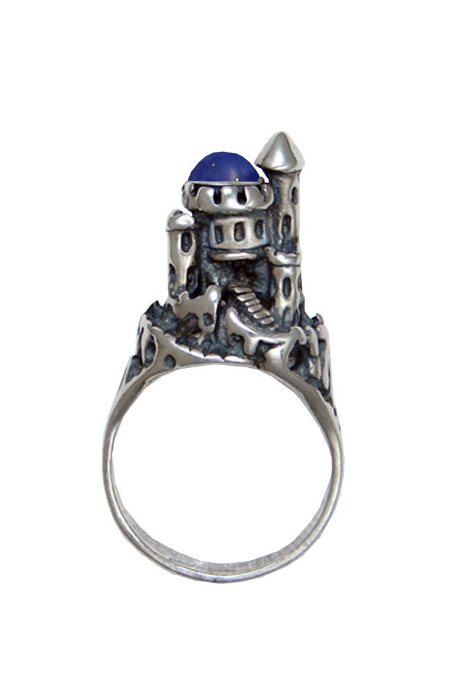 Sterling Silver Castle of Dreams Ring With Lapis Lazuli Size 8